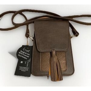 RFD lining K .Carroll Cross Body Mini Purse Card Holders Vegan Leather NWT